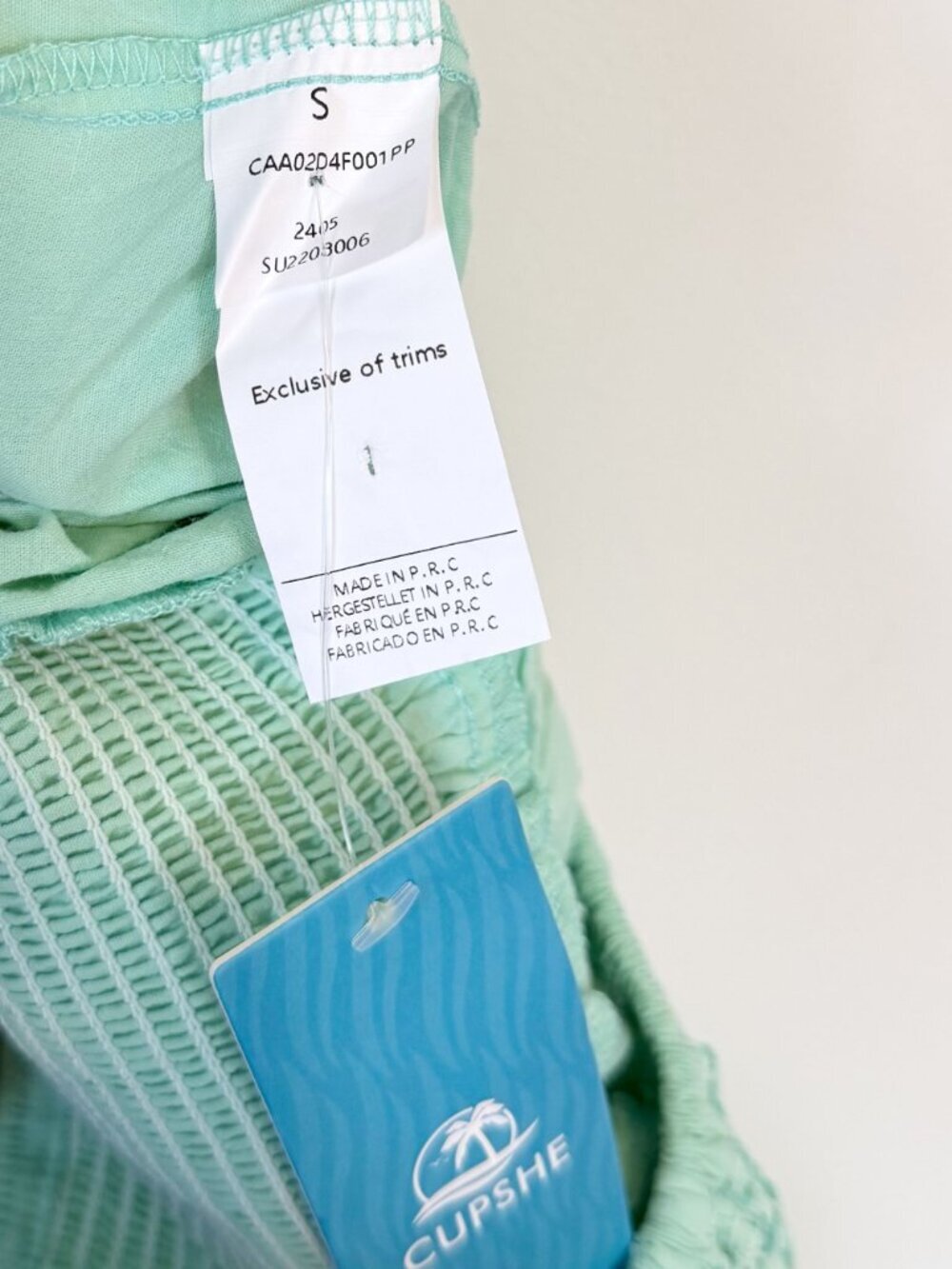 NWT Cupshe Chevron Smocked Waist Pants - Size: Small - Picture 3 of 11